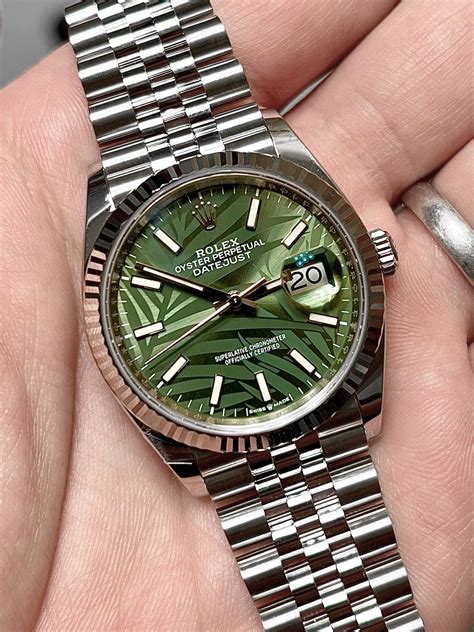 rolex green palm motif